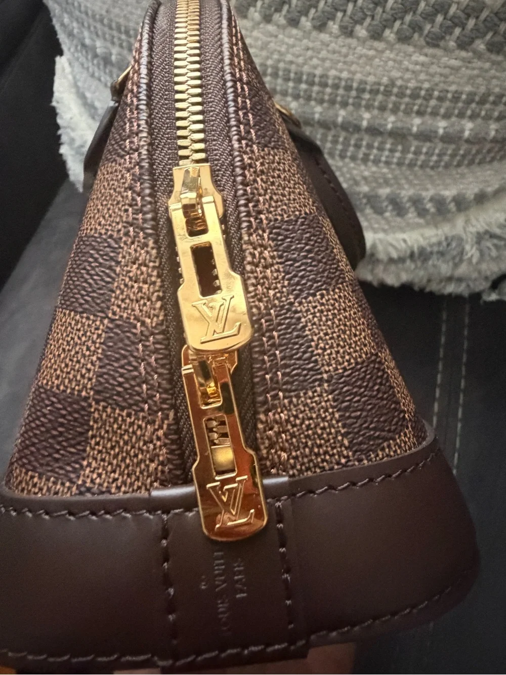 Louis Vuitton Damier Ebene Alma BB Satchel - Brown